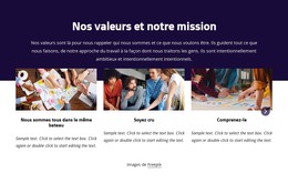 Nos Valeurs Et Notre Mission - Modèle HTML5