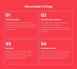 We Promise 4 Things - Free Homepage Design