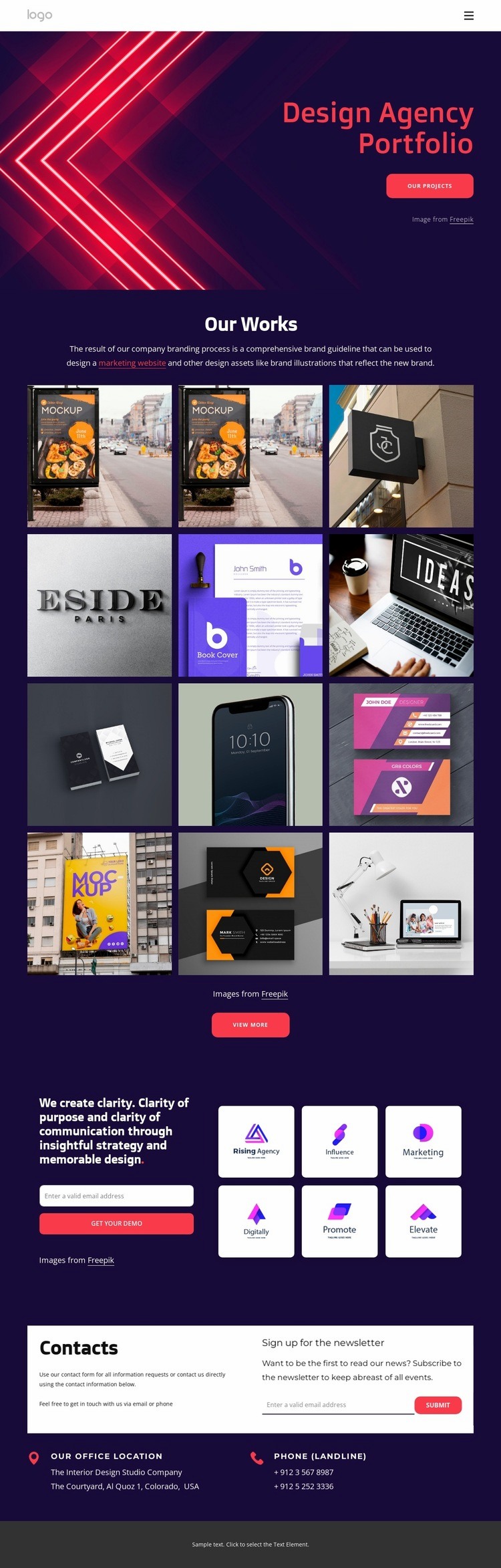Design agency portfolio Homepage Design