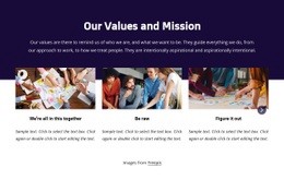 Our Values And Mission - Html Code