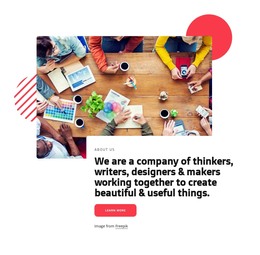 We Are A Company Of Creative Thinkers And Designers - Site Template