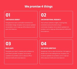 We Promise 4 Things - Single Page HTML5 Template