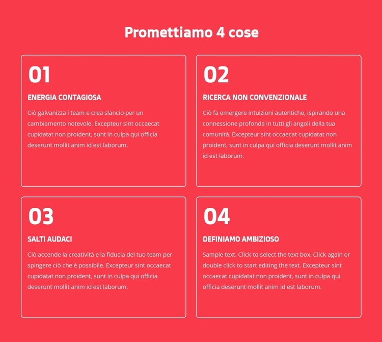 Promettiamo 4 cose Modello di sito Web