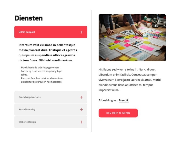 Diensten van digitale ontwerpstudio's Bestemmingspagina