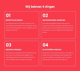 Wij Beloven 4 Dingen HTML-Sjabloon