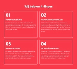 Wij Beloven 4 Dingen - HTML5-Sjabloon Voor Één Pagina