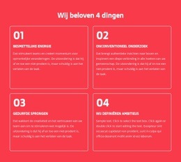 Wij Beloven 4 Dingen - Één Pagina-Ontwerp