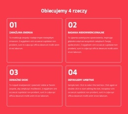 Obiecujemy 4 Rzeczy - Bezpłatna Makieta Strony Internetowej