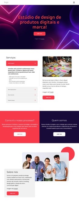 Estúdio De Produtos Digitais E Design De Marca - HTML Site Builder