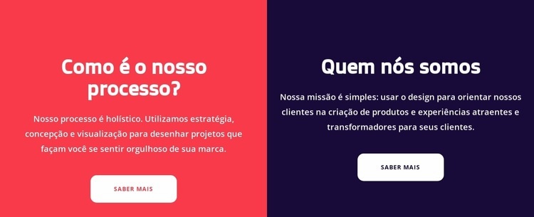 Bloco de texto dividido Construtor de sites HTML