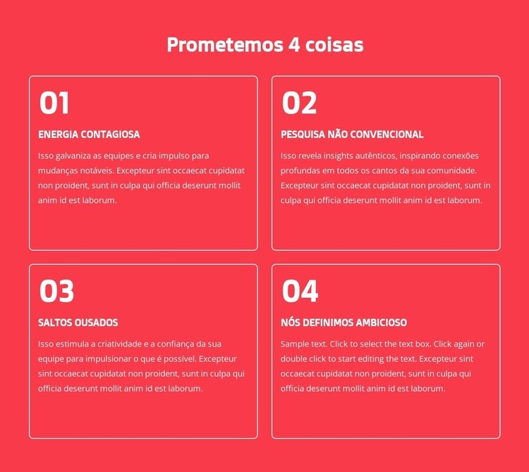 Prometemos 4 coisas Modelos de construtor de sites