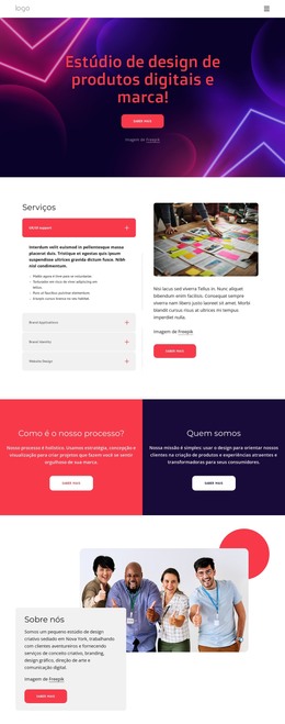 Estúdio De Produtos Digitais E Design De Marca – Modelo Totalmente Responsivo