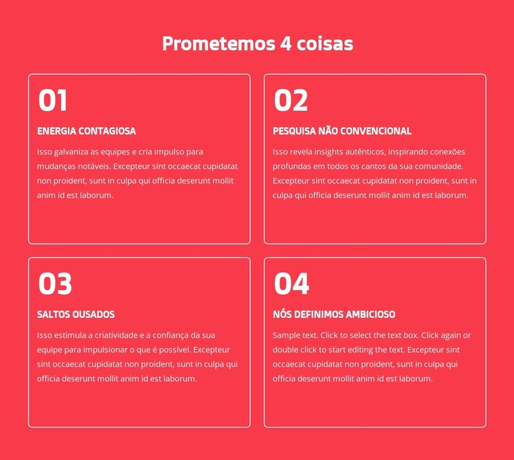 Prometemos 4 coisas Modelo de site