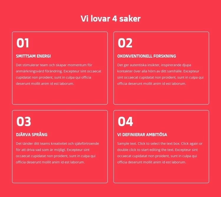 Vi lovar 4 saker Hemsidedesign