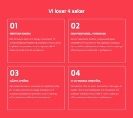 Vi Lovar 4 Saker - Webbplatsdesign