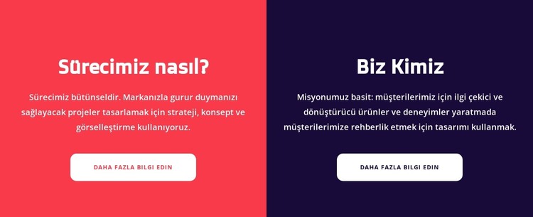 Metin bloğunu böl HTML Şablonu