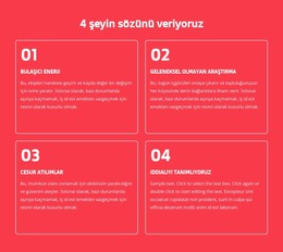 4 Şeyin Sözünü Veriyoruz - Joomla Web Sitesi Şablonu