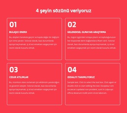 4 Şeyin Sözünü Veriyoruz - Web Sitesi Şablonu Ücretsiz Indir