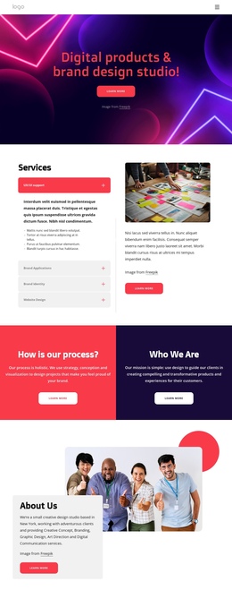 Digital Products And Brand Design Studio Website Creator