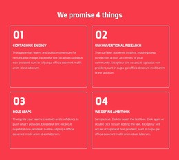 We Promise 4 Things - Free Website Mockup