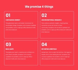 We Promise 4 Things