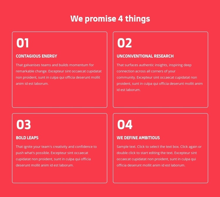 We promise 4 things Wix Template Alternative
