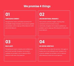 We Promise 4 Things - Simple WordPress Theme Generator