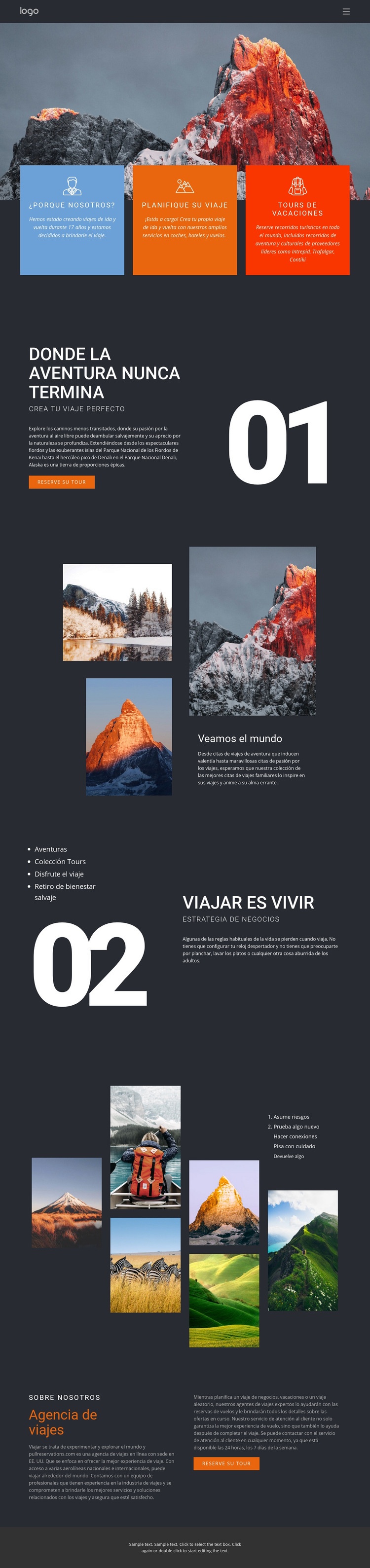 Belleza de montaña en viajes Creador de sitios web HTML