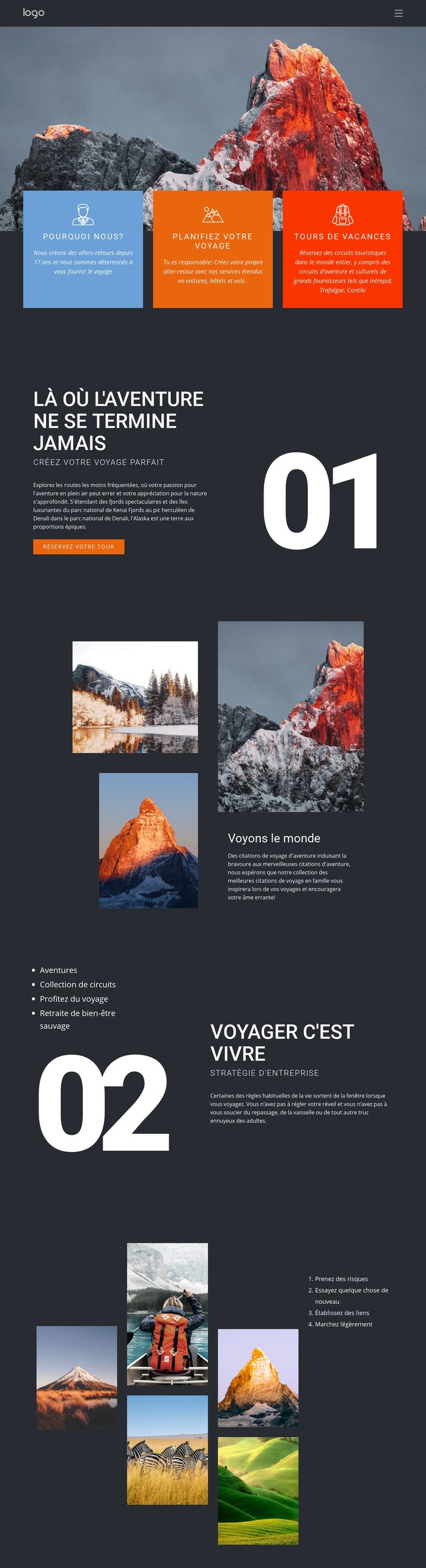Beauté de la montagne en voyage Modèle HTML5