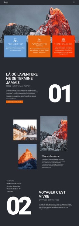 Beauté De La Montagne En Voyage : Modèle De Site Web Simple