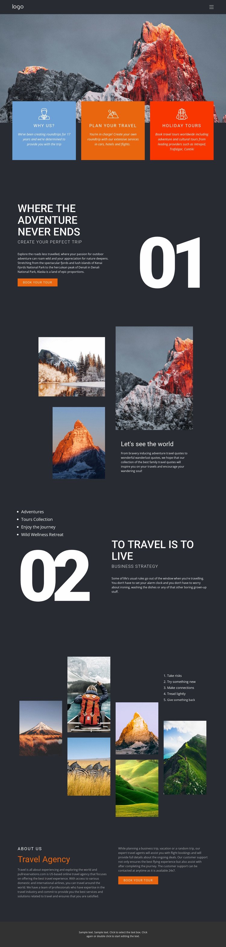 Mountain beauty in travel Website Mockup