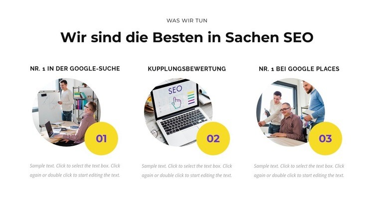 Wir sind die Besten in Sachen SEO Eine Seitenvorlage