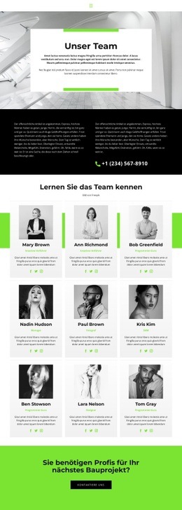 Mehrzweck-Website-Builder Für Team Führt Zum Erfolg