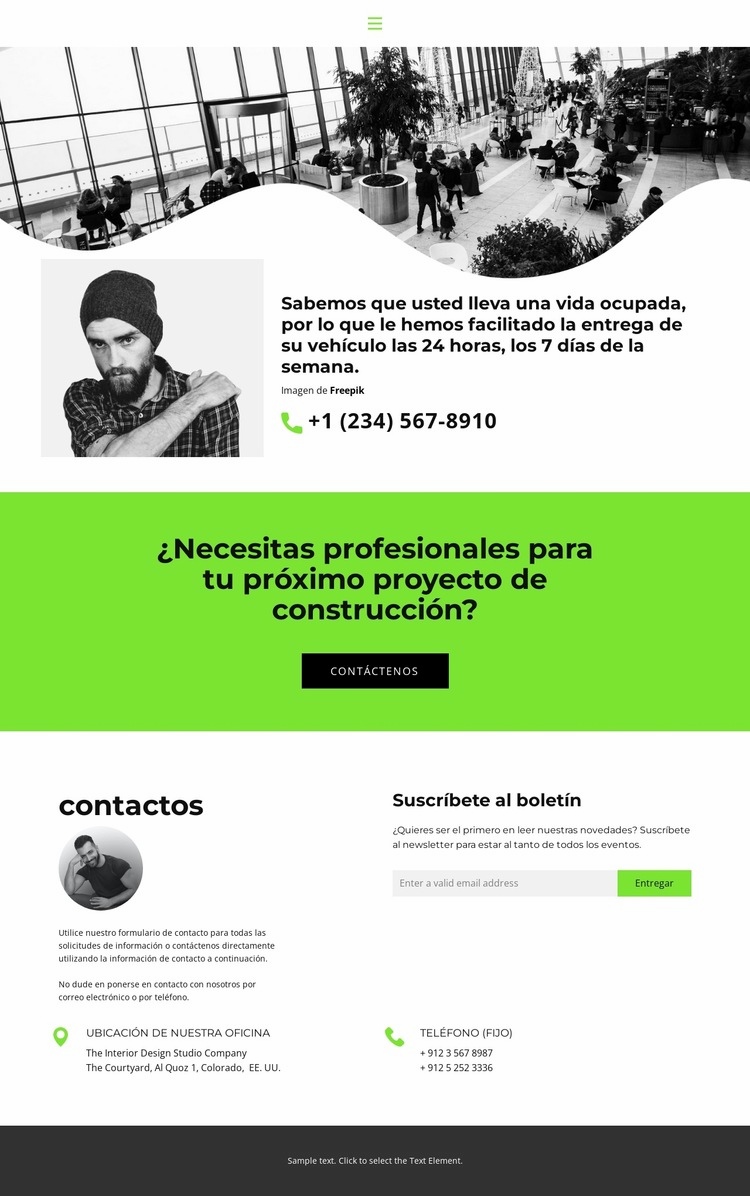 habla con nosotros Maqueta de sitio web