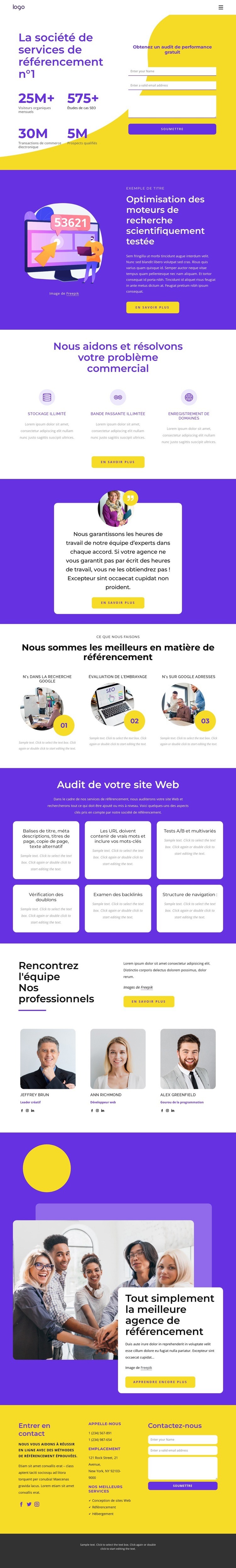 Entreprise de services de référencement Modèles de constructeur de sites Web