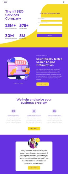 SEO Services Company - Best One Page Template