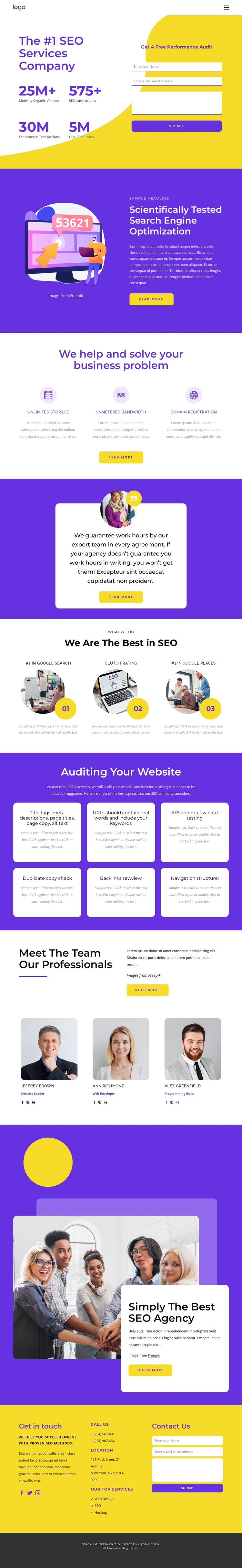 SEO services company One Page Template