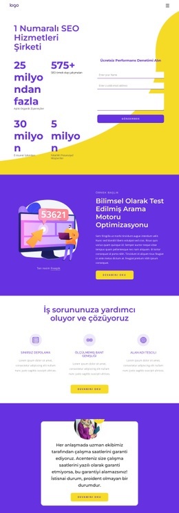 SEO Hizmetleri Şirketi - Kullanıma Hazır Açılış Sayfası