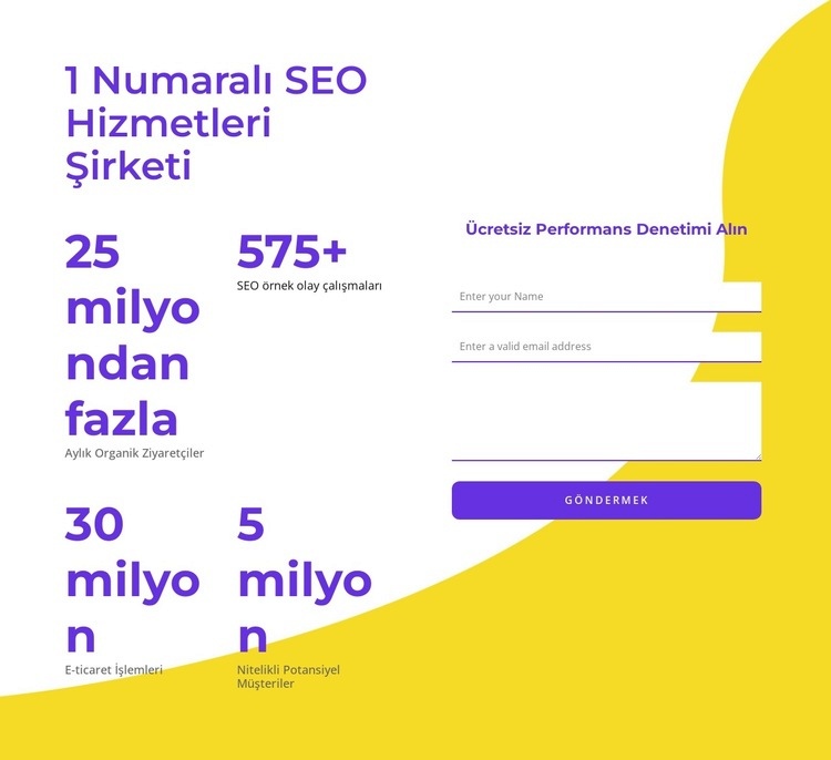 Biz seo hizmetleri şirketiyiz Şablon