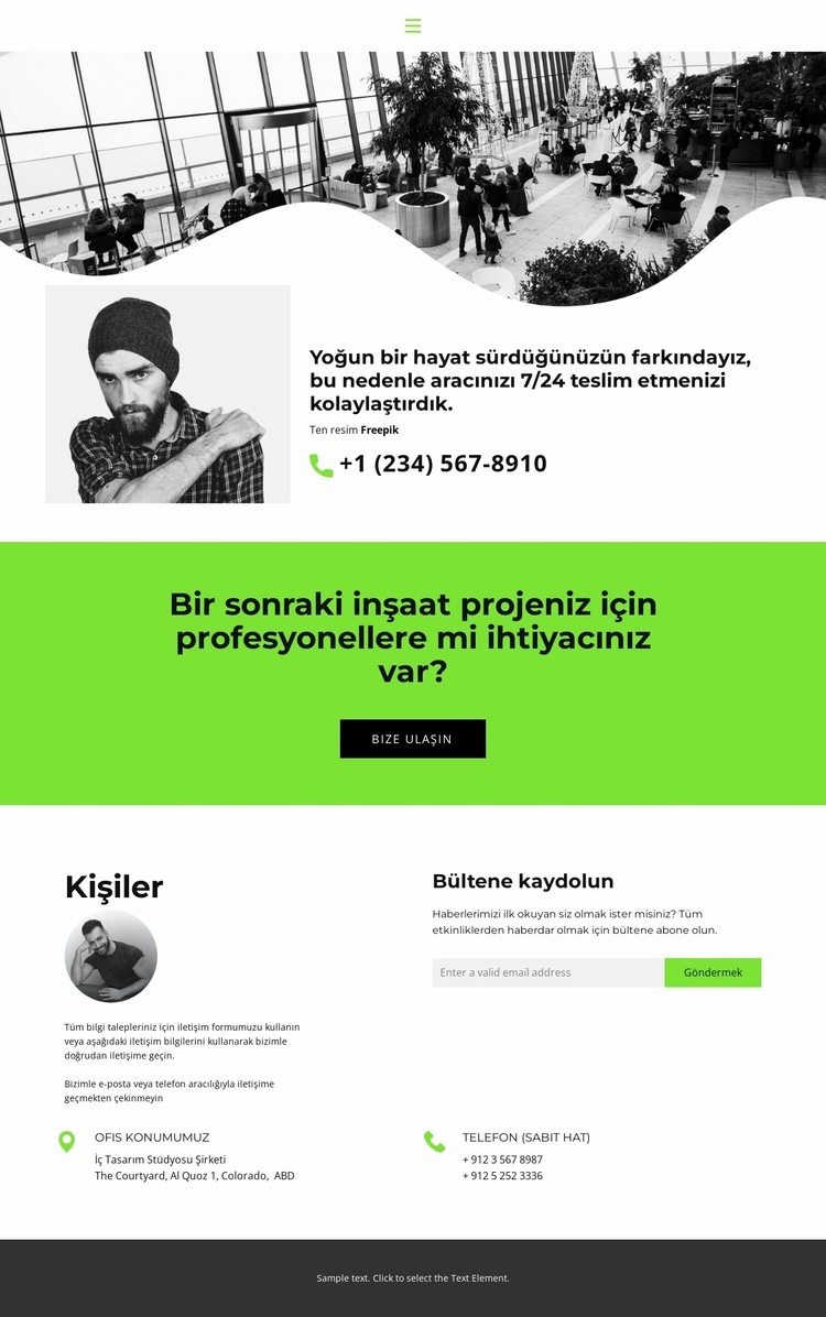 bizle sohbet et Web Sitesi Mockup'ı