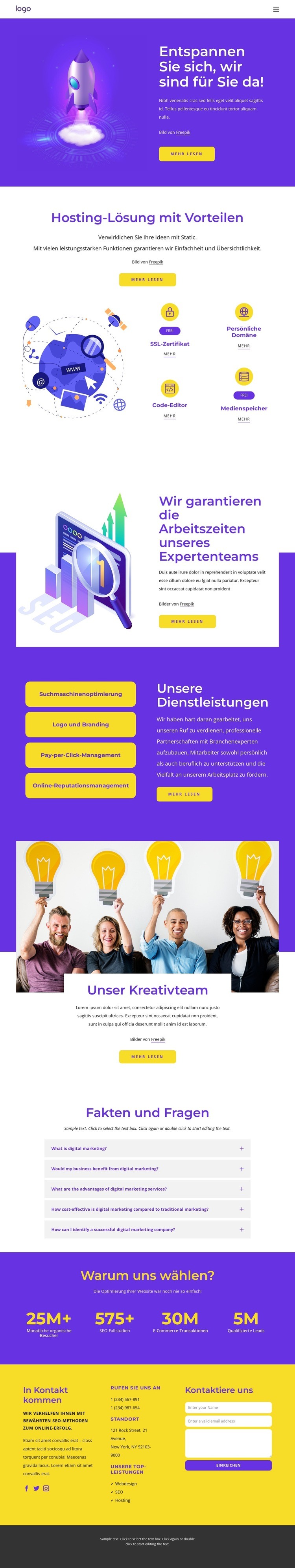 Beste SEO-Dienste Website Builder-Vorlagen