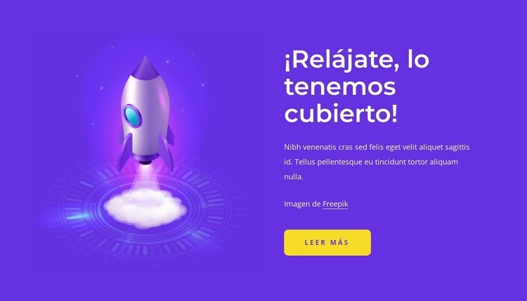 Relax, we got you covered Plantillas de creación de sitios web