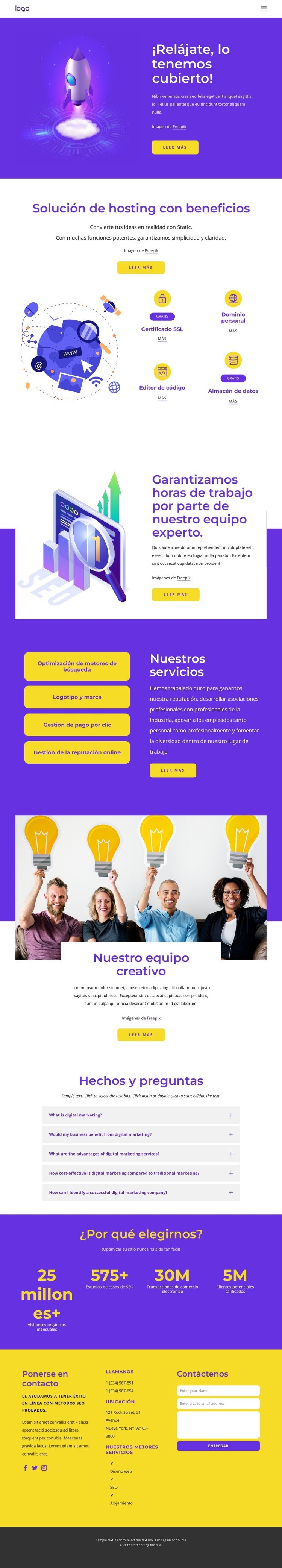 Los mejores servicios de SEO Diseño de páginas web