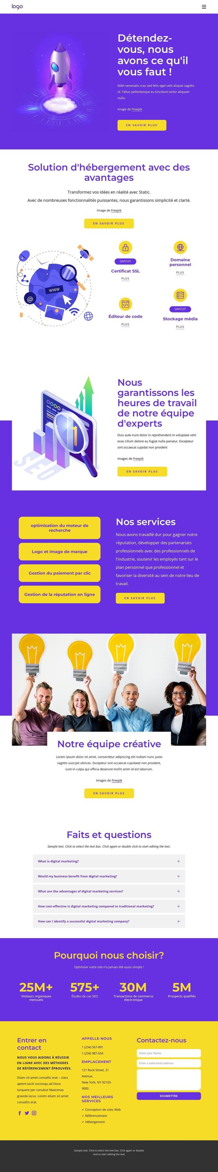 Meilleurs services de référencement Modèle HTML5