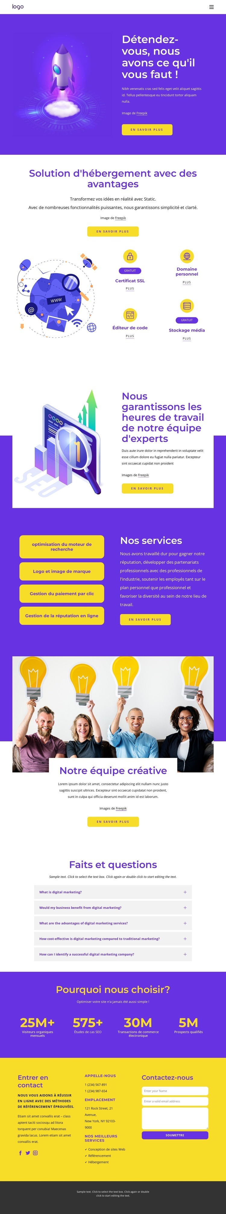 Meilleurs services de référencement Page de destination