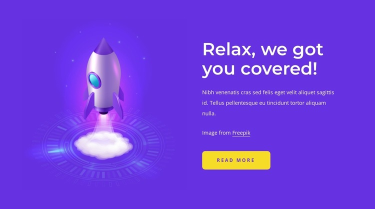 Relax, we got you covered HTML5 Template