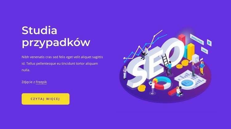 Studia przypadków SEO Makieta strony internetowej