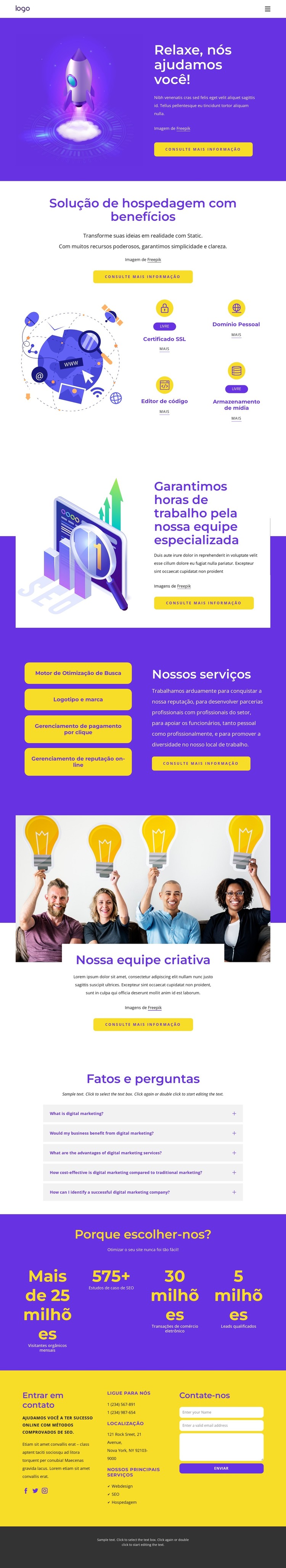 Melhores serviços de SEO Template CSS