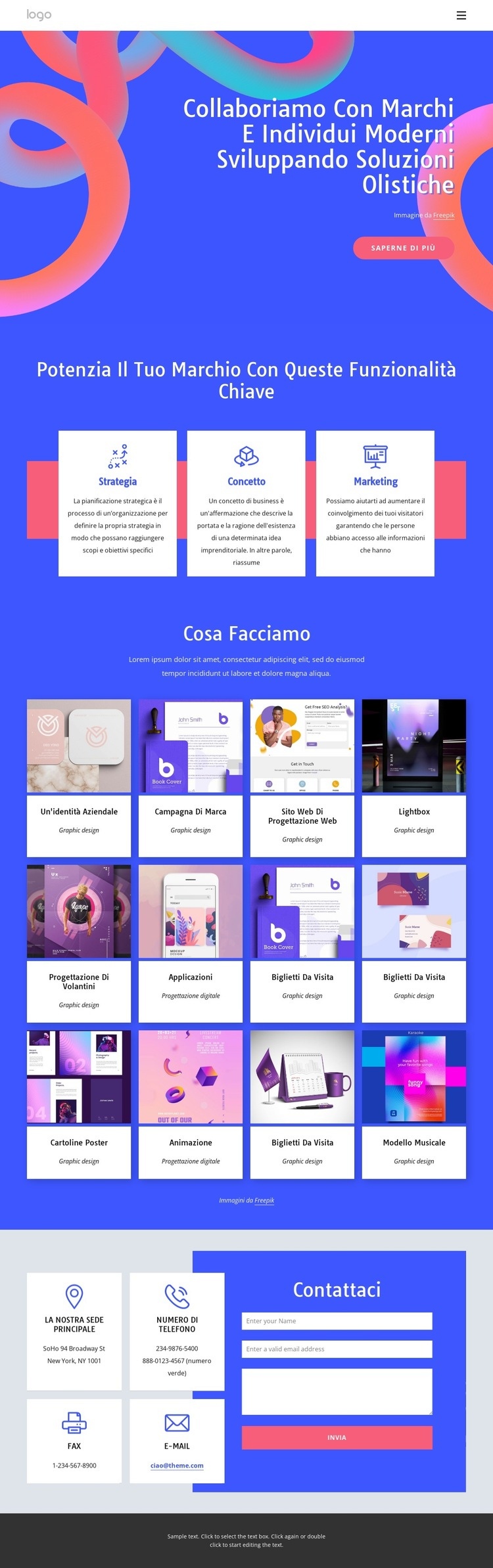 Creiamo marchi come esperienze di respirazione vivente Mockup del sito web