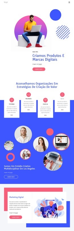 Design De Site Para O Estúdio É Especializado Na Construção De Marcas